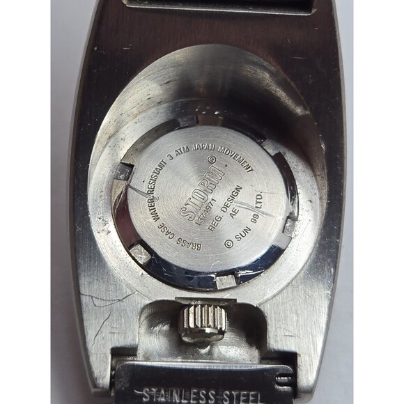 Vintage Storm London Enterprise Blue Dome Silver Watch New Battery Y2K Small - Picture 12 of 12